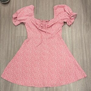 Pink floral print sundress